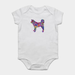 Akita dog watercolor Baby Bodysuit